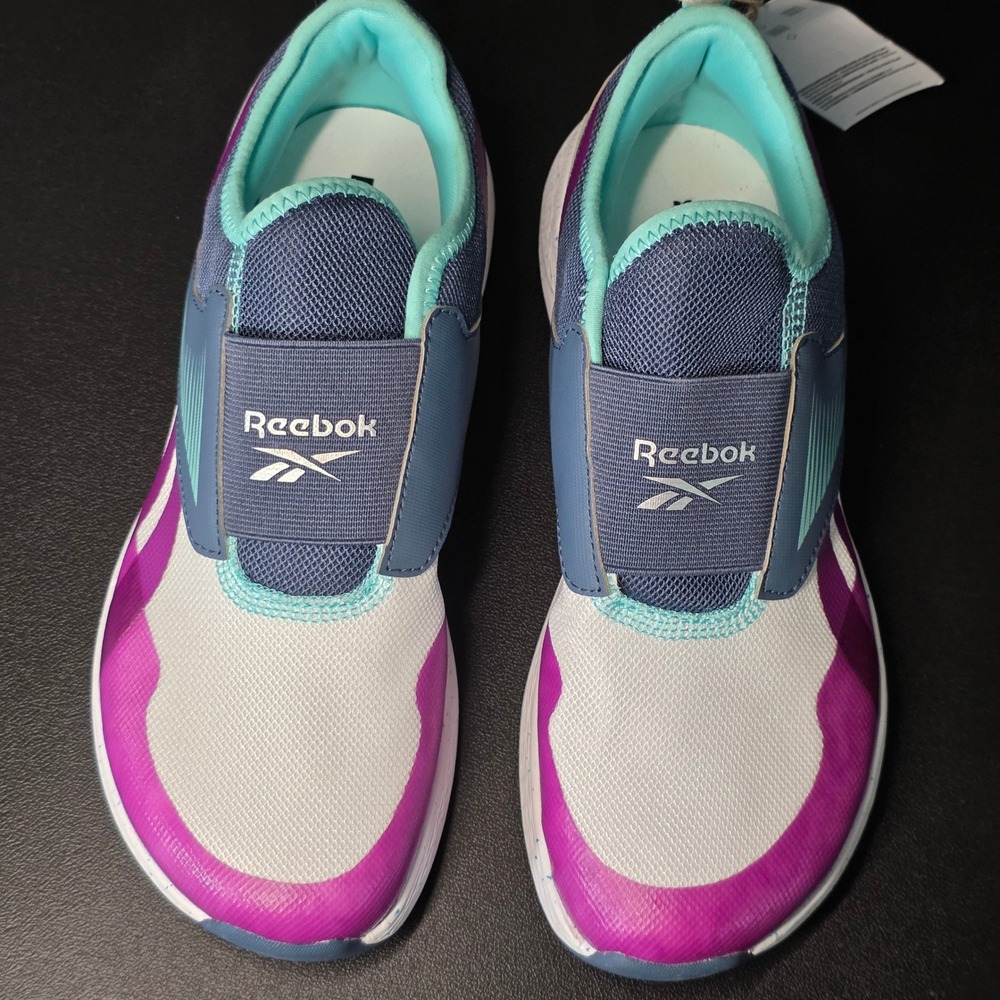 Reebok Nano Play Slip-On Kids Training Shoes White Purple Blue 100227610 Size 6